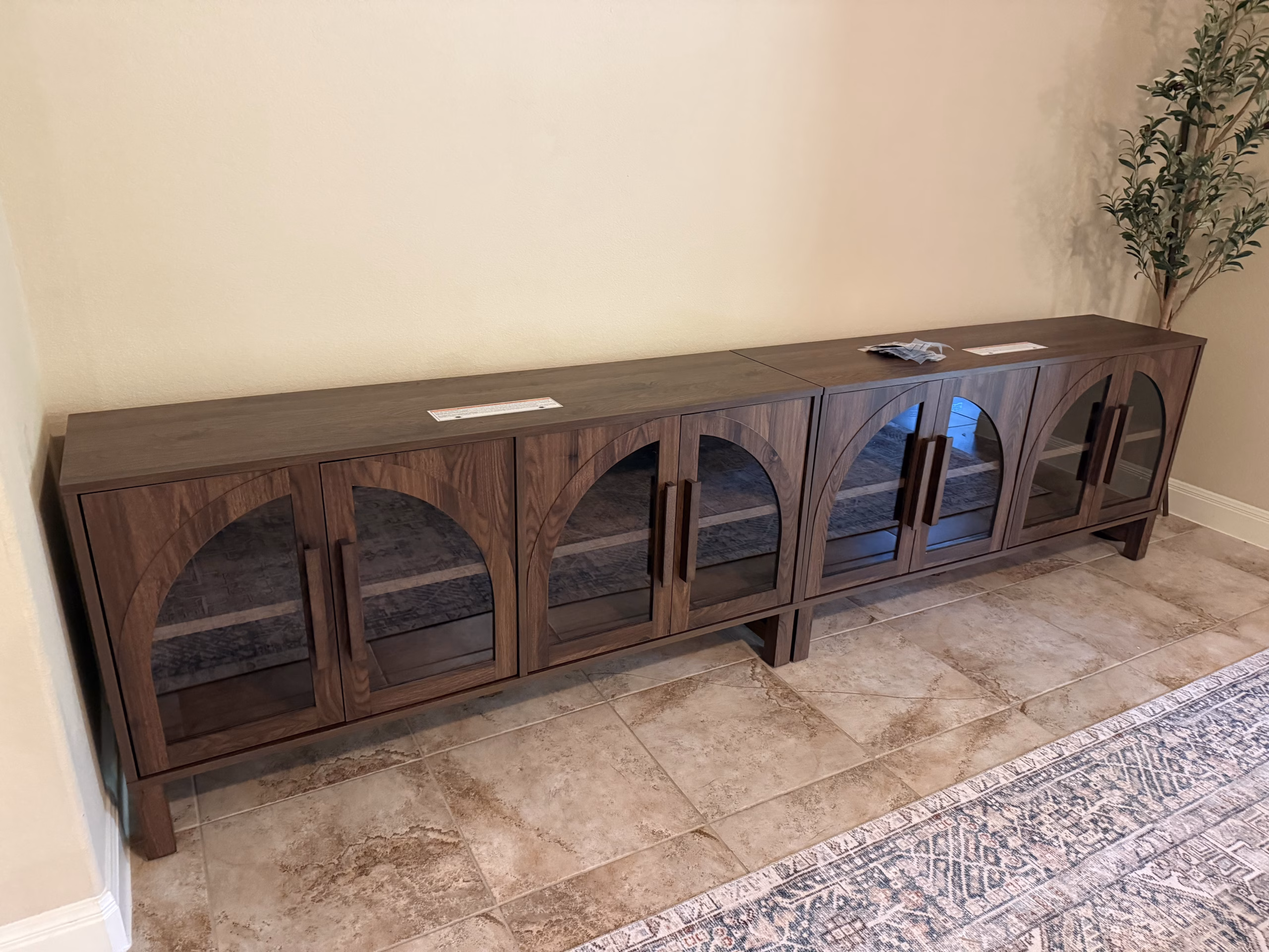 Arched credenza pair